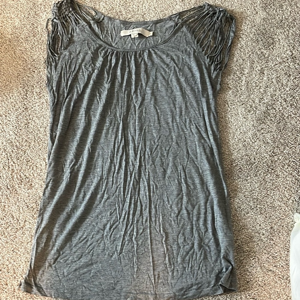 REISS woven shoulder sleeveless boho top | S 2-4